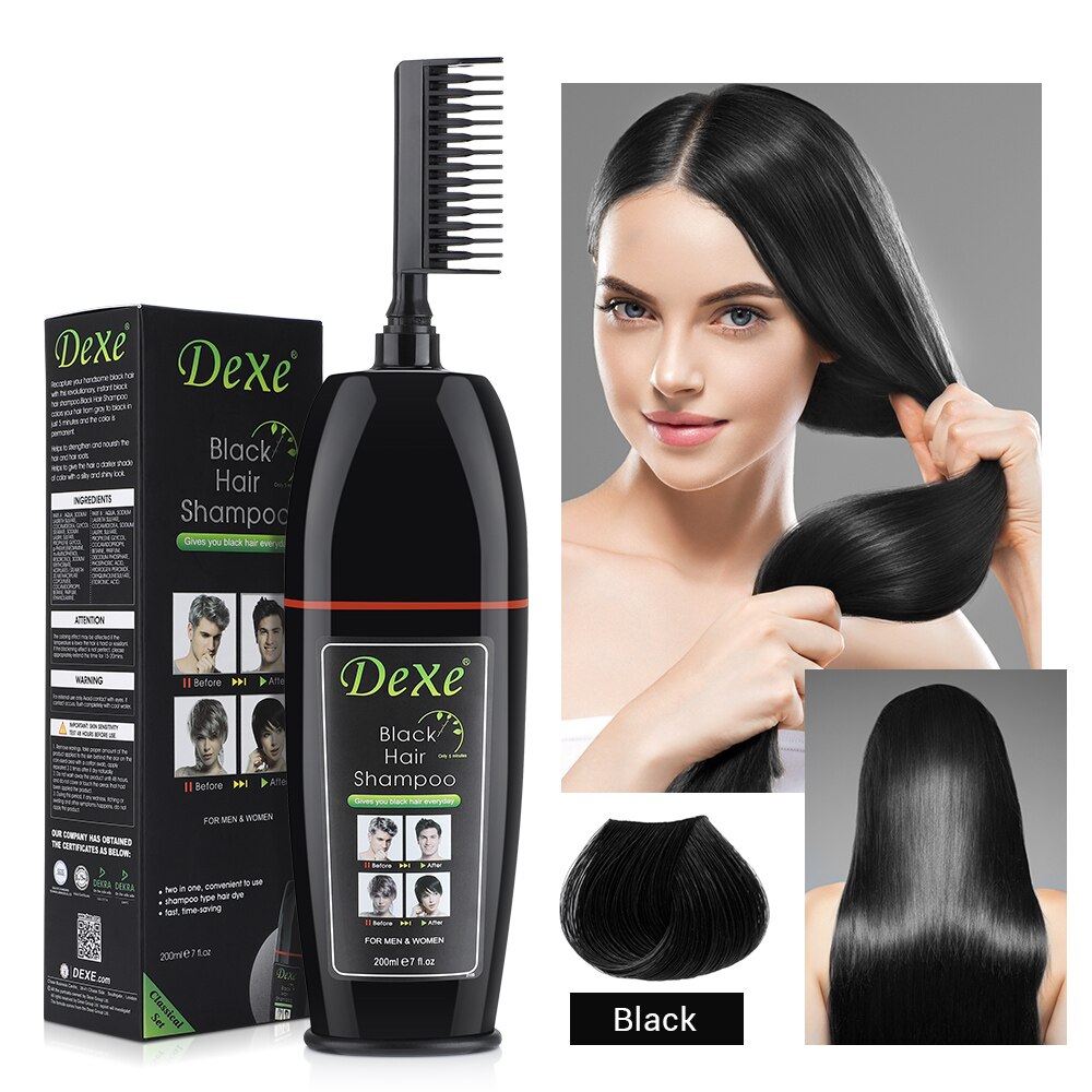 Lược nhộm đen tóc thông minh - lượt chải nhuộm tóc đen - dầu gội nhuộm tóc bạc 200ml