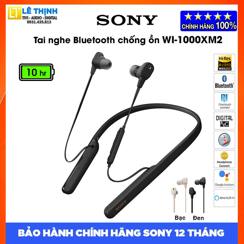 Tai nghe không dây Hi-res chống ồn Sony WI-1000XM2 - Hàng chính hãng - Bảo hành chính hãng Sony 12 tháng toàn quốc