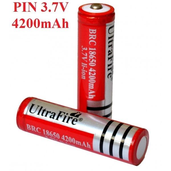 Bộ sạc pin 3.7V 4200mAh Ultrafire 18650 Tự ngắt dùng cho đèn pin, quạt sạc,đèn laze, vv
