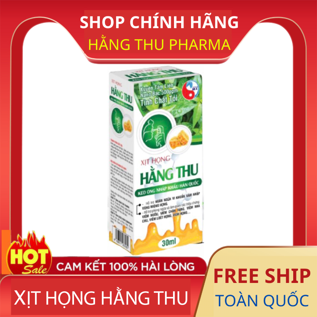 Xịt Họng Xuyên Tâm Liên Hằng Thu thanh nhiệt giải độc giúp dịu đau rát họng nhiệt miệng ho kéo dài 30ml | Phụ Khoa Hằng Thu Pharma