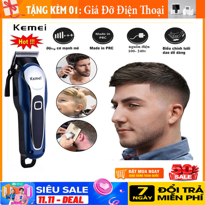 [ CÓ QUÀ TẶNG ] Tông đơ cắt tóc, tông đơ cắt tóc trẻ em, Tăng đơ, máy cắt tóc không dây Kemei KM-1995, Cao Cấp, Máy làm tóc Thiết kế Hiện Đại, Động Cơ Mạnh Mẽ, An Toàn