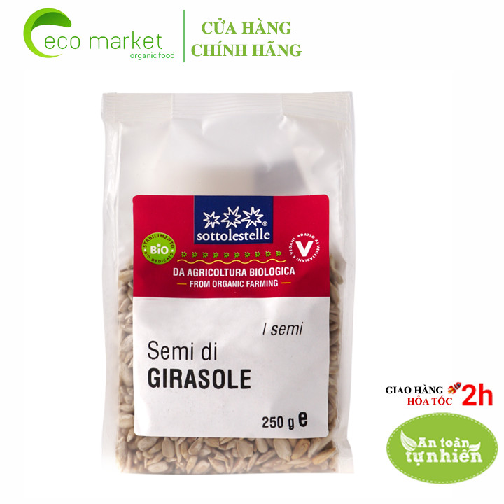Hạt hướng dương hữu cơ đã bóc vỏ Sottolestelle 250g