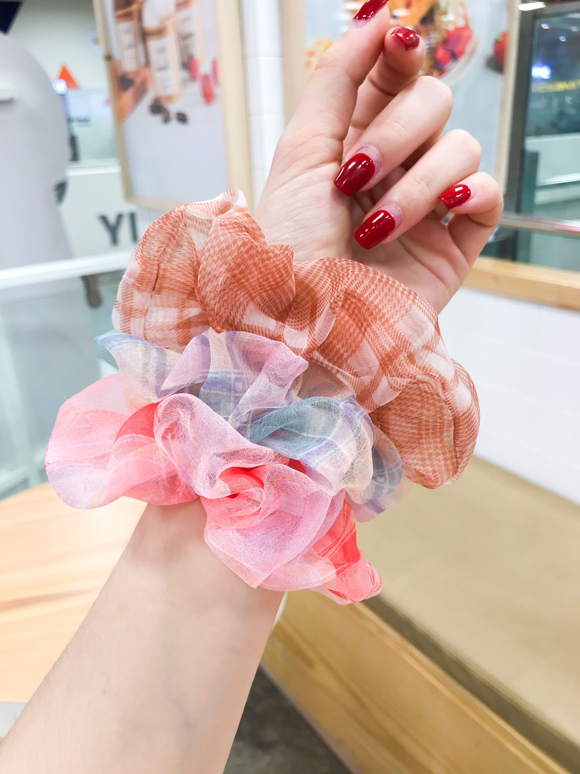 [FREESHIP + HOÀN TIỀN 50K] Dây Buộc Tóc Vải Scrunchies Voan Hologram Phong Cách Hàng Quốc Dễ Thương PKHN0057