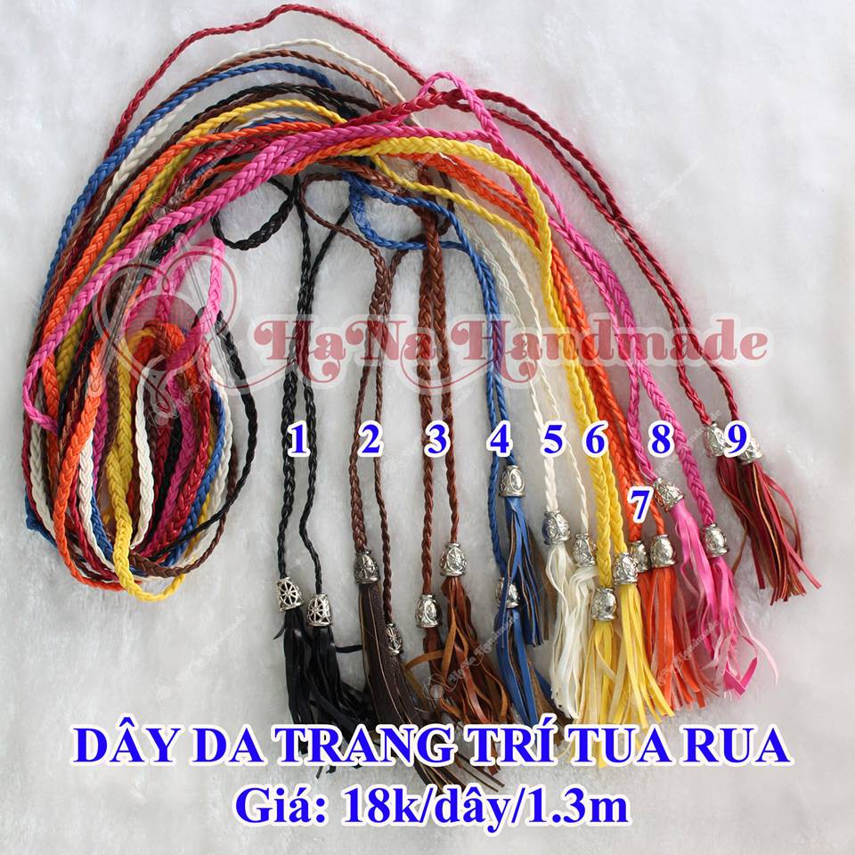 Dây da tua rua trang trí, dây thắt lưng 18k/dây