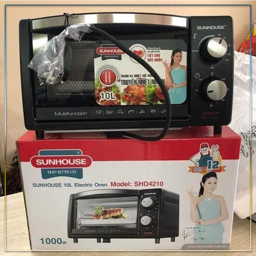 [FREE SHIP] LÒ NƯỚNG SUNHOUSE 10L - Tiết kiệm điện năng,truyền nhiệt nhanh,chế độ hẹn giờ linh hoạt