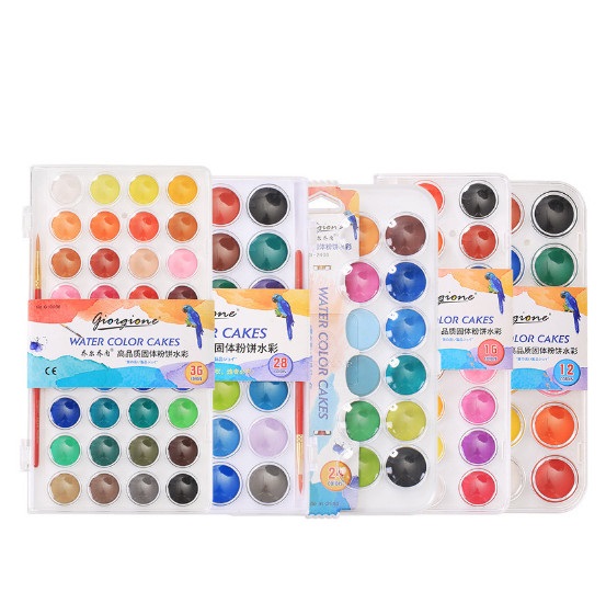Màu nước dạng nén giorgione 24/36/48 màu badabox - tặng kèm cọ tô màu