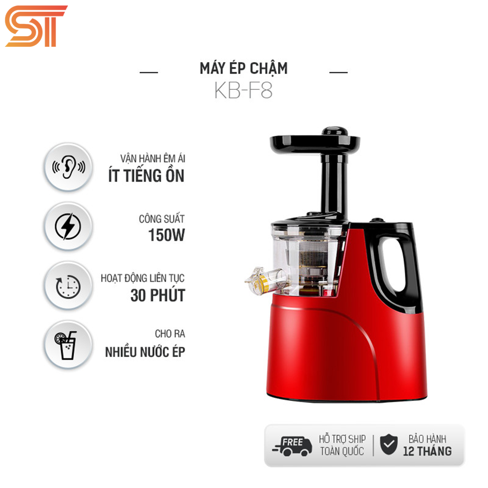 Máy ép chậm nine shield kb-f8 - bảo hành 12 tháng - máy ép trái cây hoa quả - may ep cham hoa qua - máy vắt trái cây tốc độ chậm