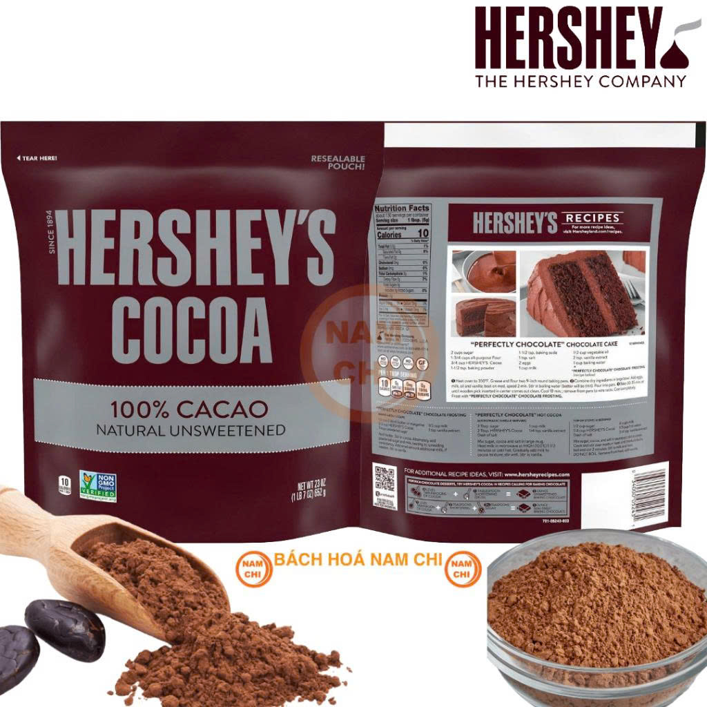 [TÚI ZIP] Bột Cacao Nguyên Chất HERSHEY'S COCOA 652G - Hàng Mỹ Nhập Khẩu