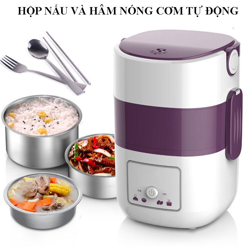 Hộp cơm điện magic, Hộp cơm cắm điện ruột inox, Hộp cơm văn phòng, Hộp cơm cắm điện, Hộp cơm điện 3 tầng, Hộp nấu và hâm nóng cơm lồng Inox 3 tầng, quai xách tiện dụng, mang đến cho bạn bữa ăn thơm ngon