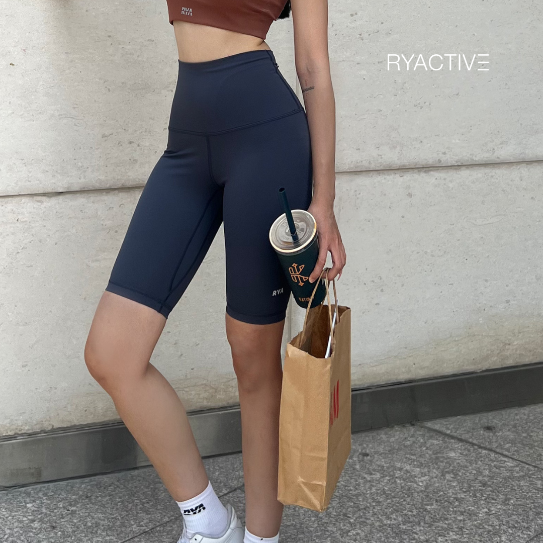 Quần biker ngắn thể thao ryactive - long biker blue grey
