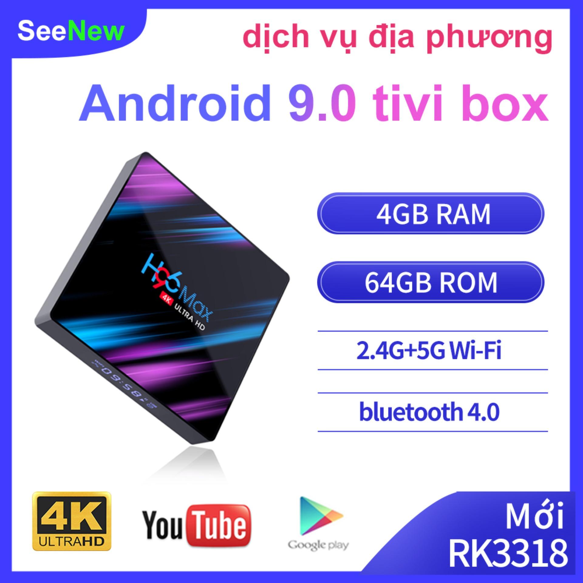 H96max tivi box android 9.0 2gb ram 16gb rom rk3318 bluetooth 5ghz wifi 4k smart tv box