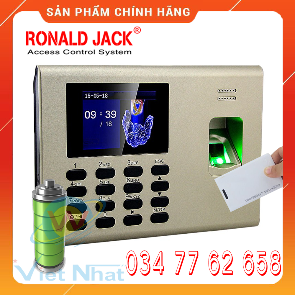 Máy chấm công vân tay thẻ từ ronald jack x628t-id