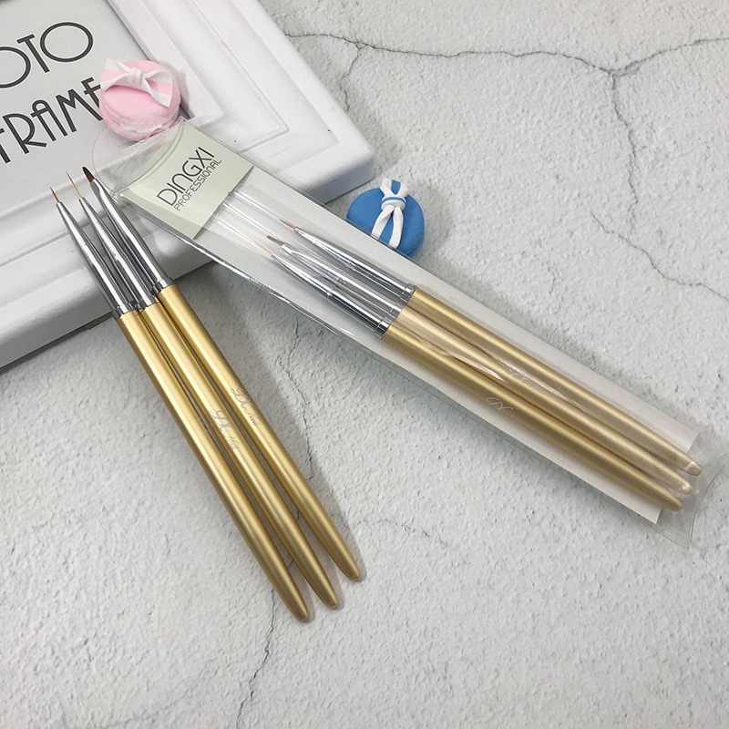 Set cọ 3 cây ding xi vẽ nail gồm cọ hoa cúc và 2 cọ râu