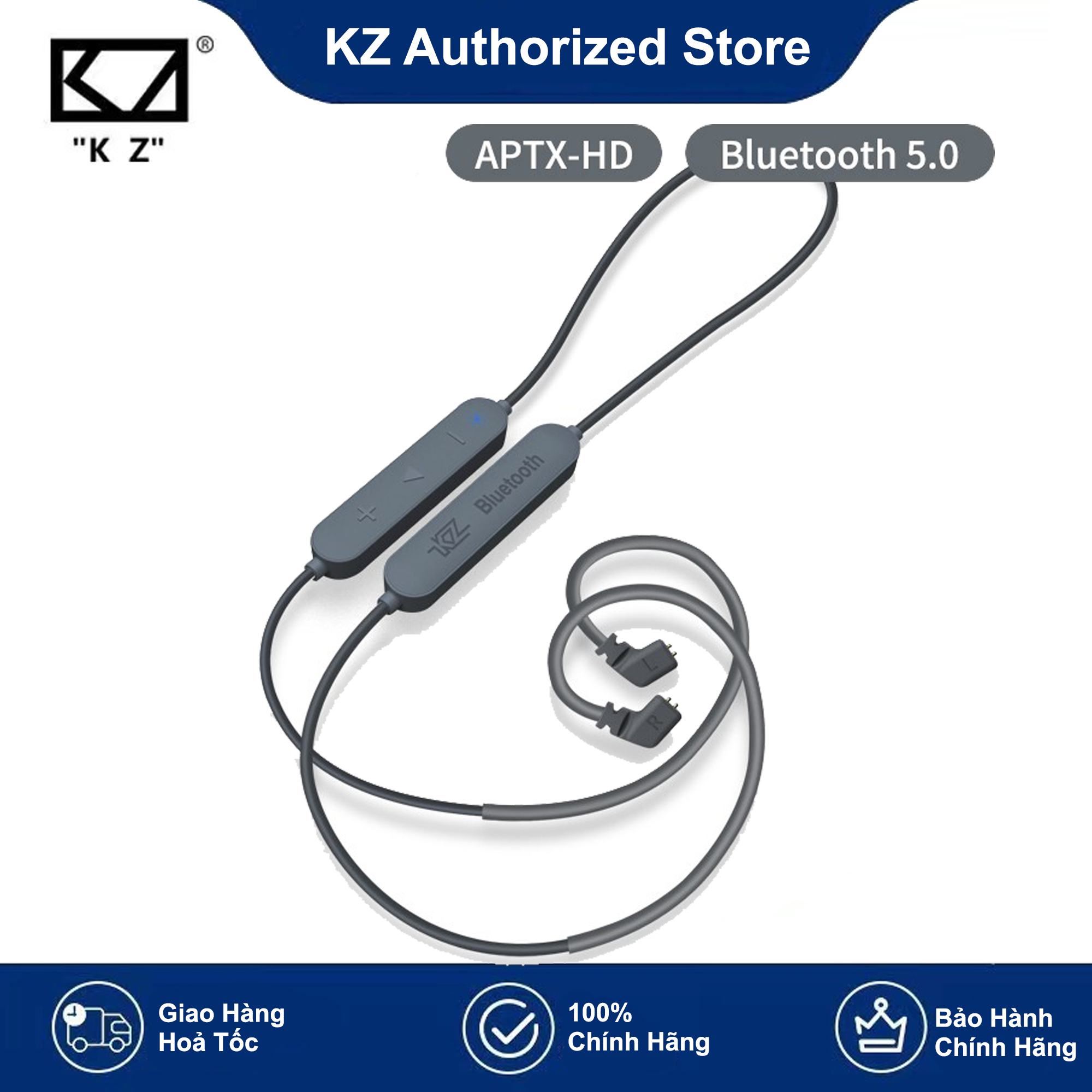 [HCM]Cáp Bluetooth nâng cấp cho tai nghe APTX HD AAC bluetooth 5.0 2 pin 0.75mm mmcx