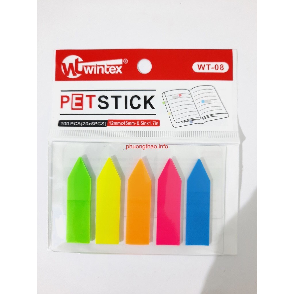 [ Chính hãng - Giá sỉ ] Giấy note 5 màu nhựa Wintex