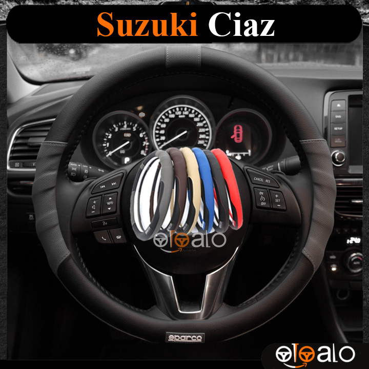 Bọc volang vô lăng sparco xe Suzuki Ciaz da PU cao cấp chống trượt nay - OTOALO