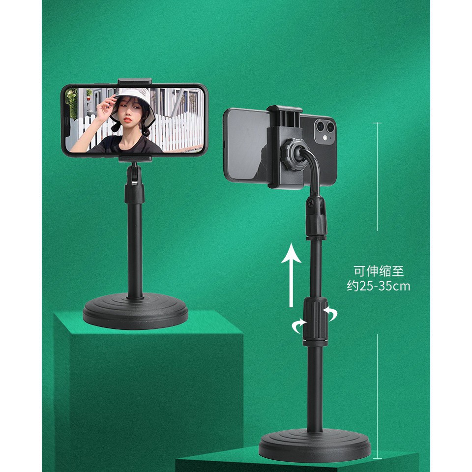 Giá đỡ điện thoại livestream video, Giá đỡ điện thoại xoay 360 độ ổn định dùng để quay phim, Kẹp điện thoại đa năng tiện lợi kẹp chắc đa năng tiện lợi
