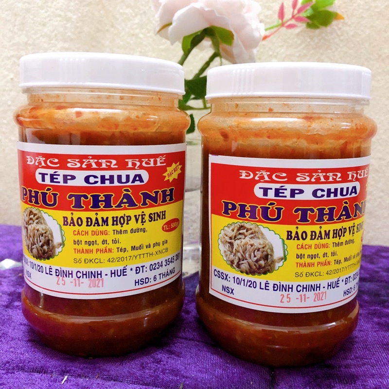 2 hủ 500gr tép chua phú thành - đặc sản huế