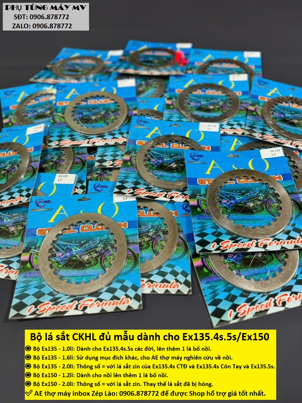 Bộ lá sắt CKHL dành cho xe Sirius/Ex135/Ex150/Winner Sonic/Raider Satria