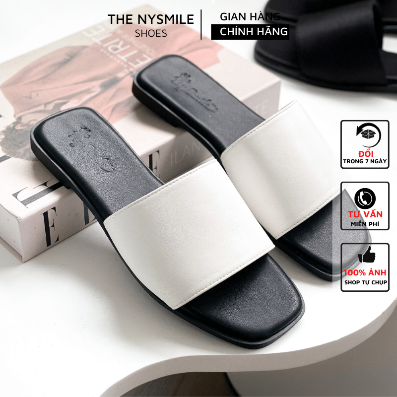 Dép bệt nữ quai bản to , dép quai ngang - THENYSMILE - FANTI