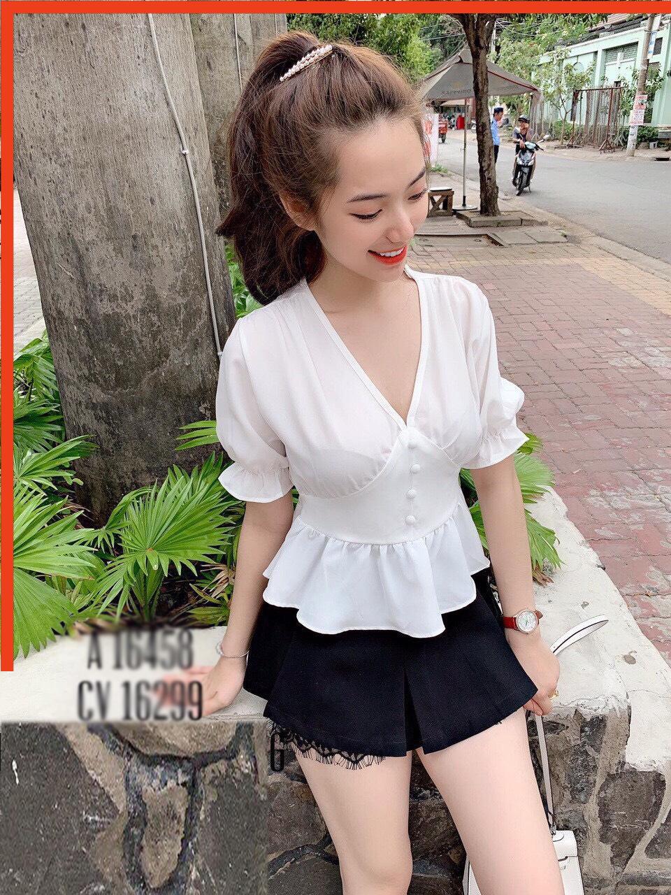Áo kiểu nữ nhún eo thời trang mới pk av73