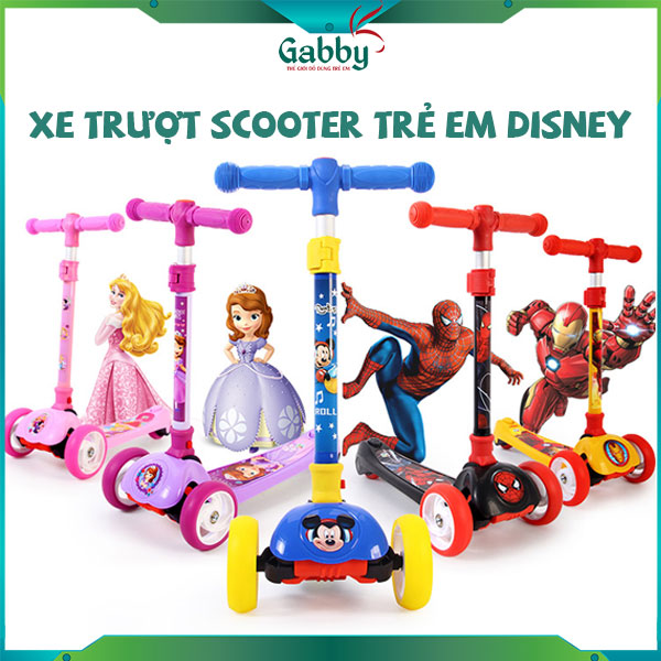 E TRƯỢT SCOOTER DISNEY CHO BÉ ( SUPERWING/ SPIDER MAN/ IRON MAN/ FROZEN/ SOFIA/ MICKEY/ PRINCESS) - GABBY STORE