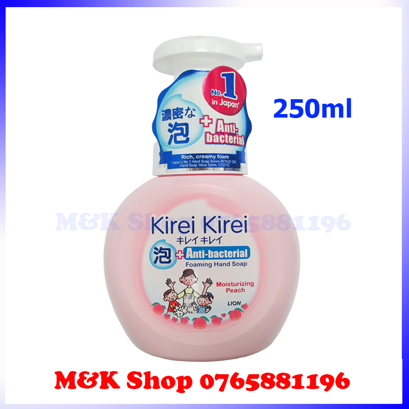 Bọt rửa tay Kirei Kirei hương đào 250ml Thái Lan