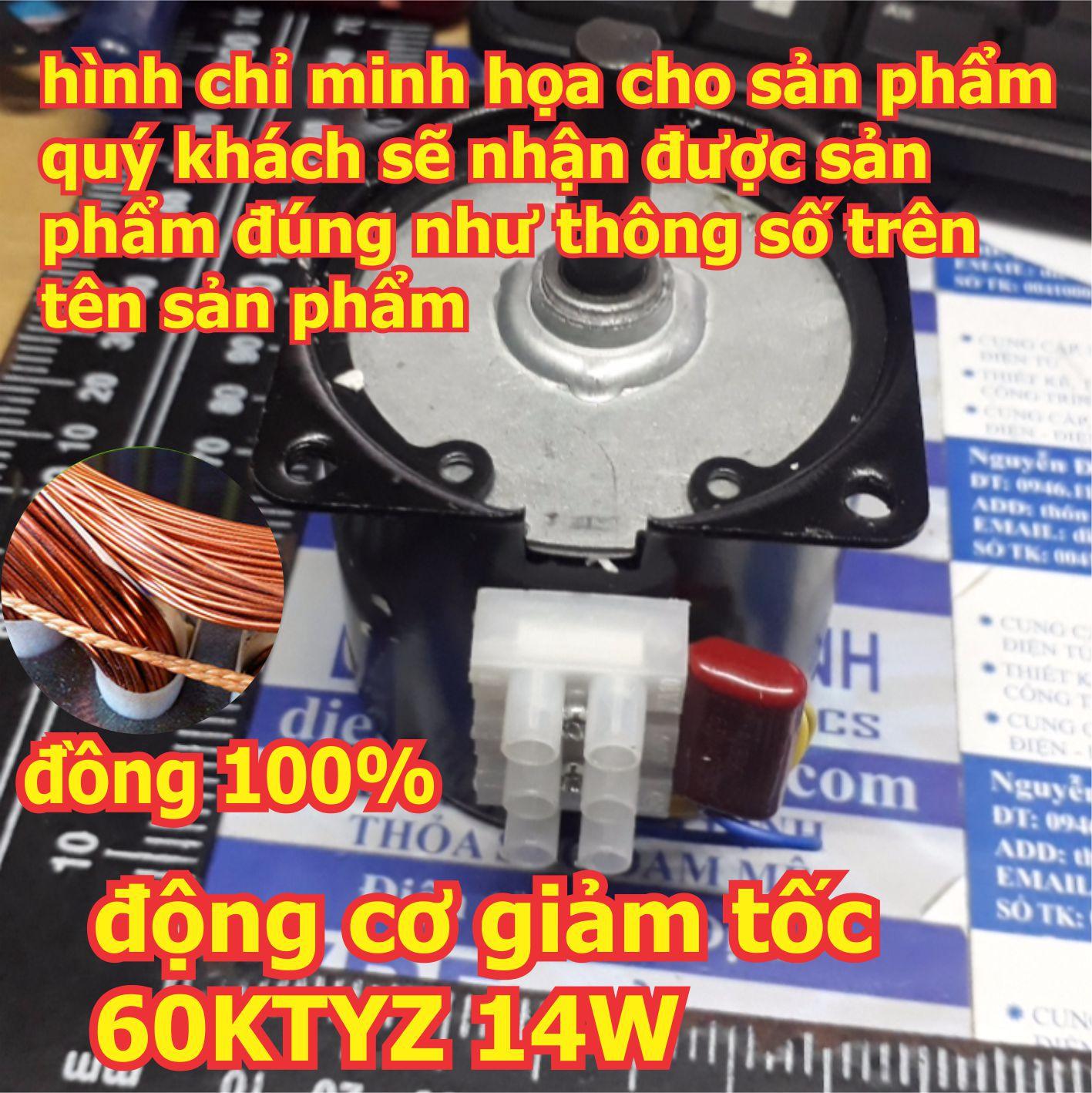 Động cơ giảm tốc 220vac 60ktyz trục 8mm 14w có các tốc độ từ 2.5v/p ~ 110v/p kde4648