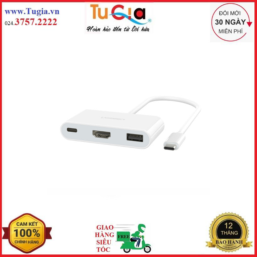 Bộ chuyển usb type c to usb 3.0 và hdmi ugreen 30377 - hàng chính hãng