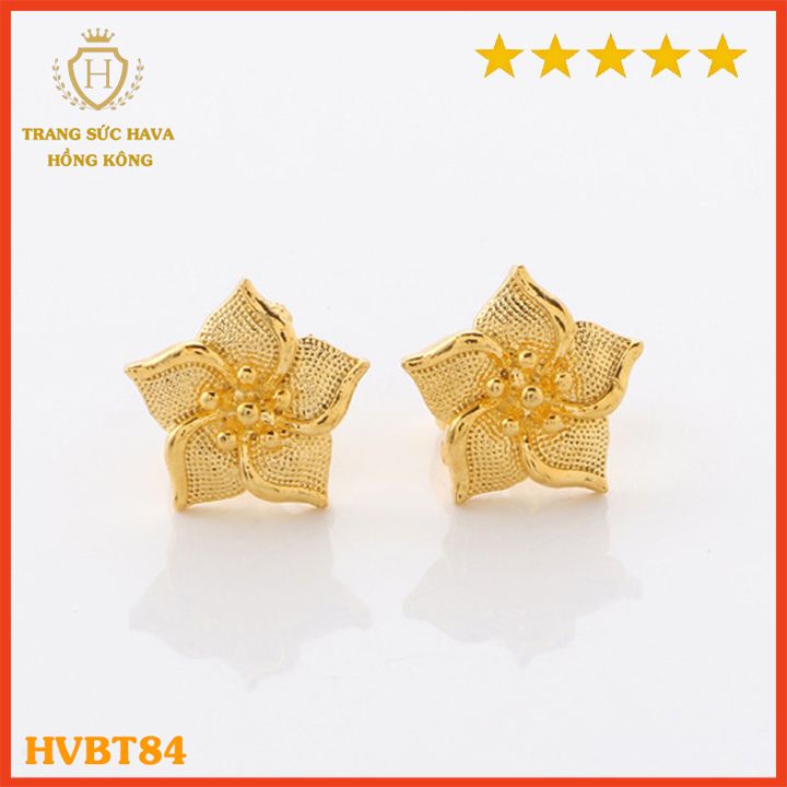 Bông Tai Nữ Titan Hoa Mai Thời Trang, Khuyên Tai Nữ Dáng Dài Xi Mạ Vàng Non 24k Cao Cấp - Trang Sức Hava Phong Cách Trẻ Trung Cá Tính