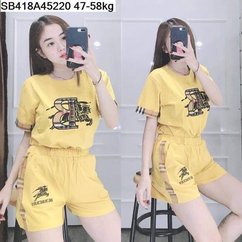đồ bộ nữ mặc nhà đùi Buberry in nổi chất cotton 100% siêu hot