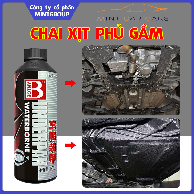 Chai xịt sơn phủ gầm ô tô cách âm chống rỉ sét Botny B-1731 dung tích 1 lít