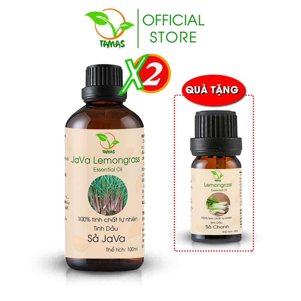 Tinh dầu sả java nguyên chất 100ml TAMAS, khử khuẩn, đuổi muỗi hiệu quả.