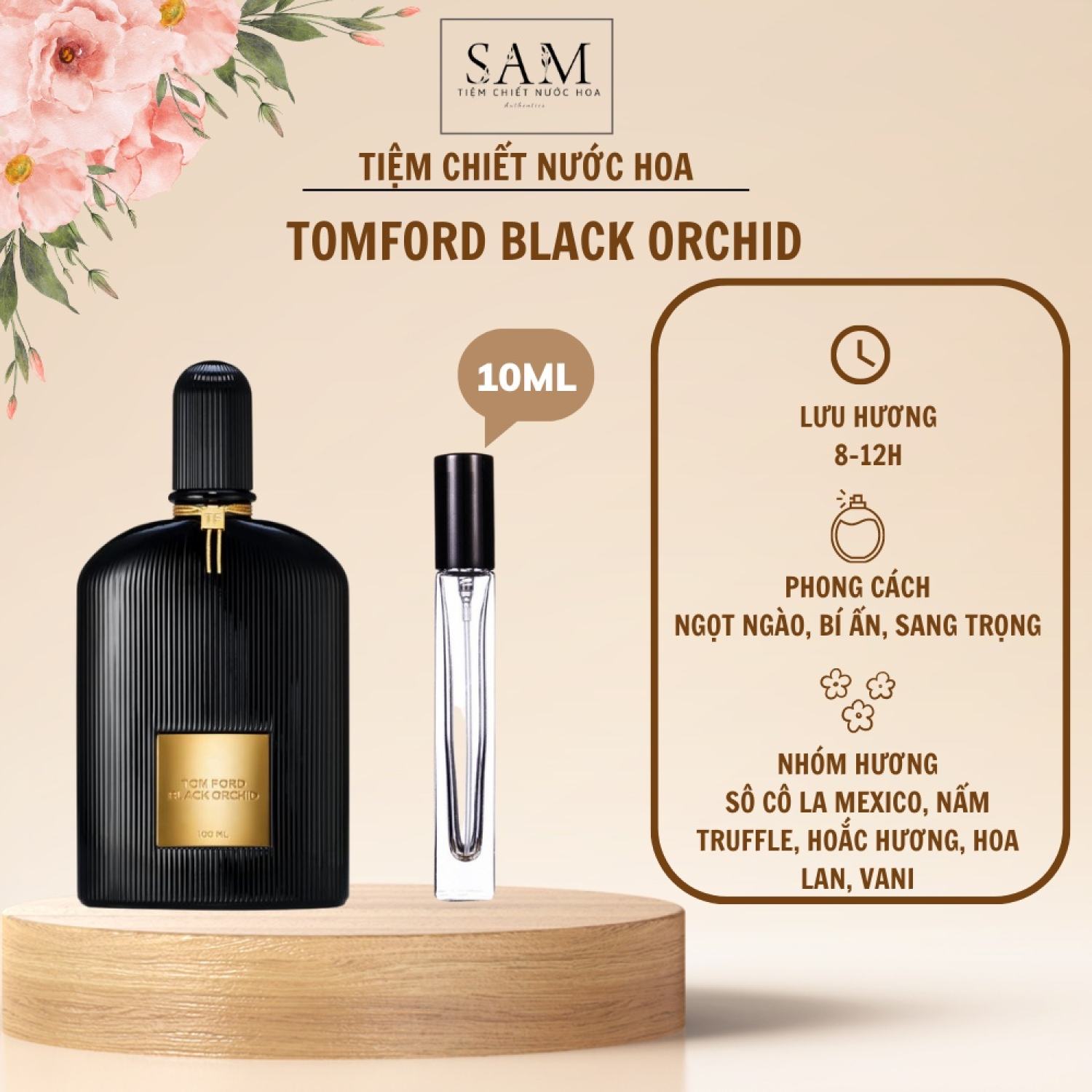 Nước Hoa Nam Nữ TF Black Orchid - Hương Thơm Bí ẩn, Hiện đại, Gợi cảm - S.A.M Perfume