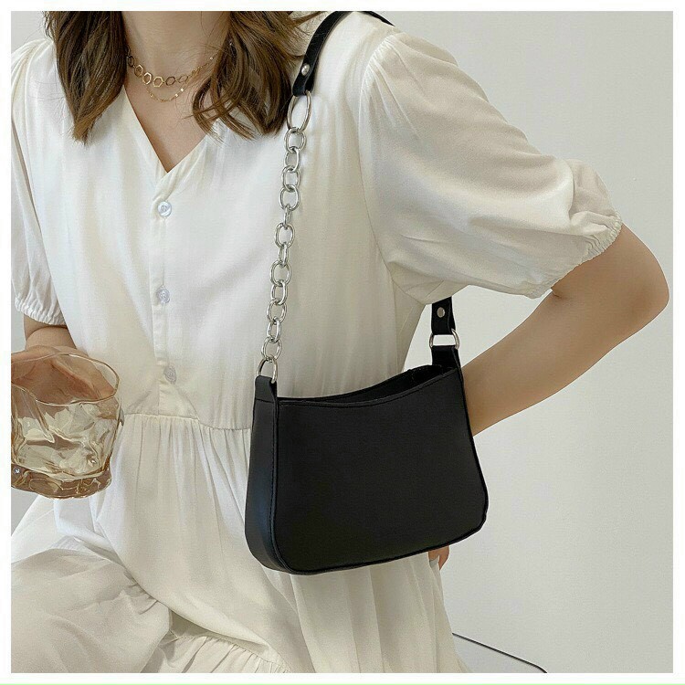 Túi Kẹp Nách Đeo Vai Da Mềm Trơn Mẫu Mới 2021 Kèm Dây Đeo Chéo TKNADA03