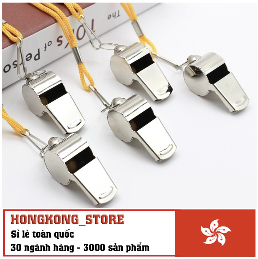 Còi thép không gỉ - Còi trọng tài thể thao có dây buộc