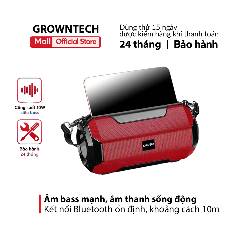 Loa bluetooth không dây KMS E82 dung lượng pin lớn bass ấm âm thanh chân thực siêu bền tích hợp đài FM