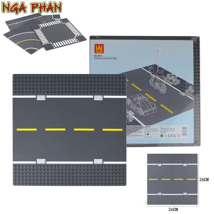 Tấm Nền Giao Thông Đường Phố Đường Thẳng Base City Đồ Chơi Xếp Hình Lắp Ráp MOC DIY