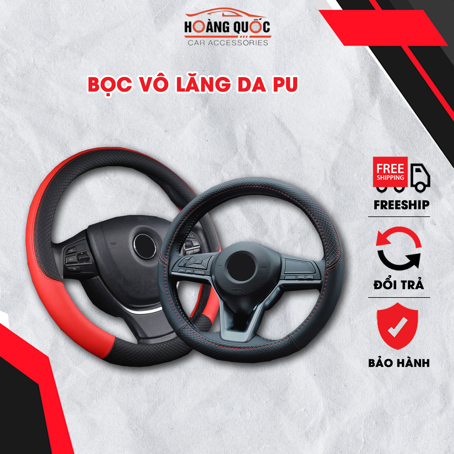 Bọc Vô Lăng Ô Tô Chất Liệu Da Cao Cấp Thấm Hút Mồ Hôi Tốt, Chắc Tay Lái