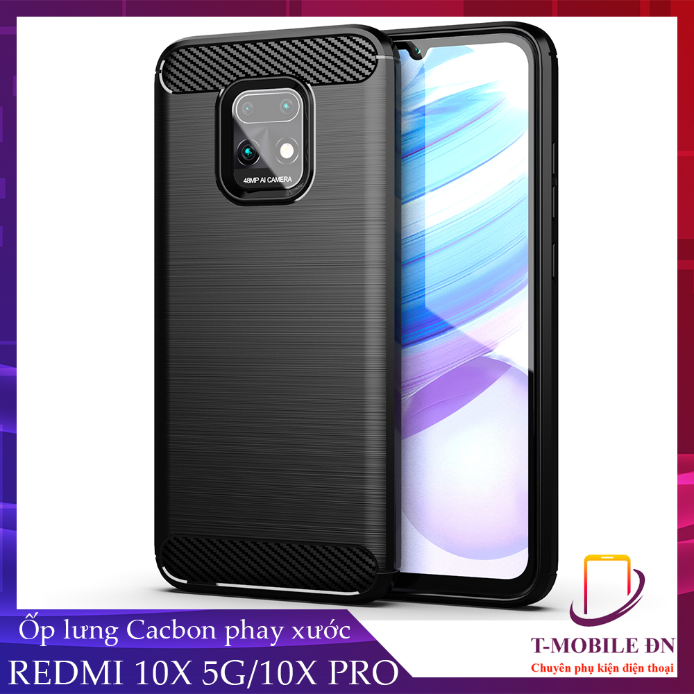 Ốp lưng Xiaomi Redmi 10X Pro 5G ốp silicone mềm Carbone phay xước chống sốc chống vân tay