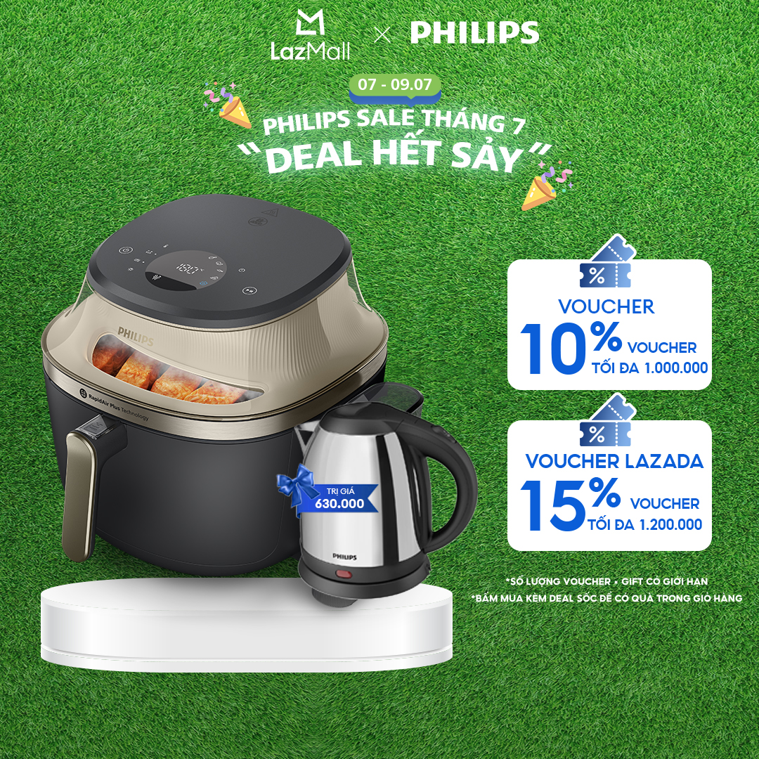 Nồi chiên không dầu Philips NA543/00 có chức năng hấp dung tích 7.2L