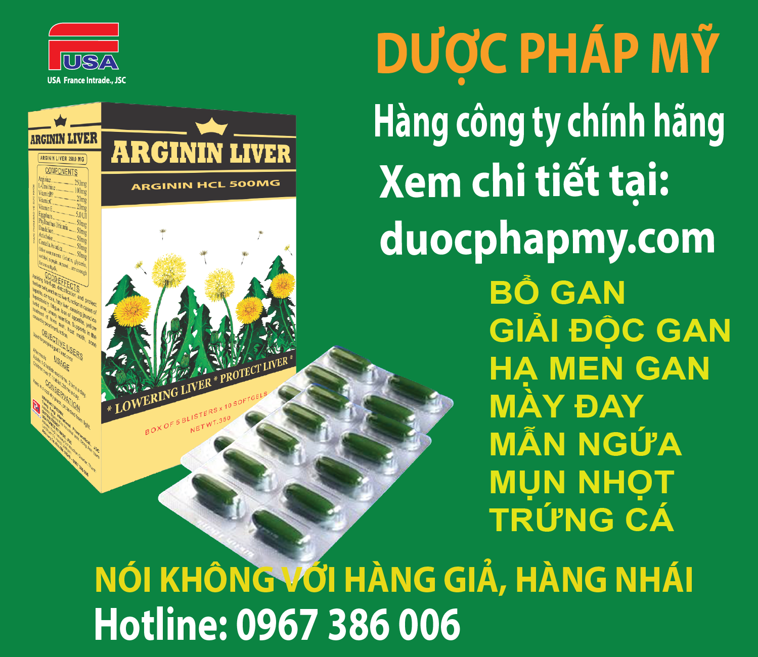 BỔ GAN, GIẢI ĐỘC GAN: ARGININ LIVER
