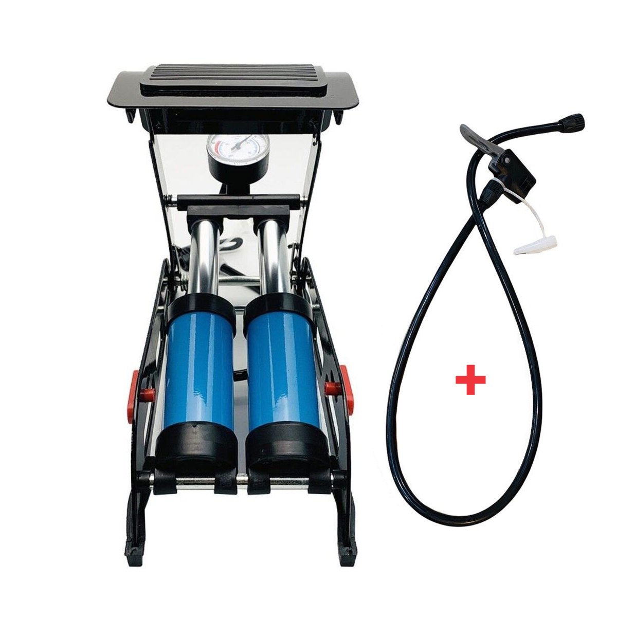 Bơm Hơi Đạp Chân Đa Năng Mini  Cho Ô Tô Xe Máy, Bóng Bay Hidro, Xi Lanh Bền đẹp Loại Tốt - Bơm 2 piston