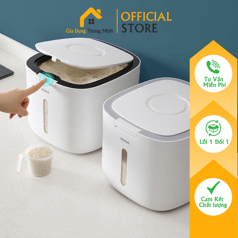 Thùng đựng gạo ecoco - chống ẩm, chống mối mọt - loại 10kg - chính hãng