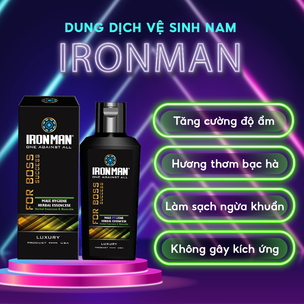Dung dịch vệ sinh nam giới Ironman 120ml dạng gel thảo dược tạo bọt dịu