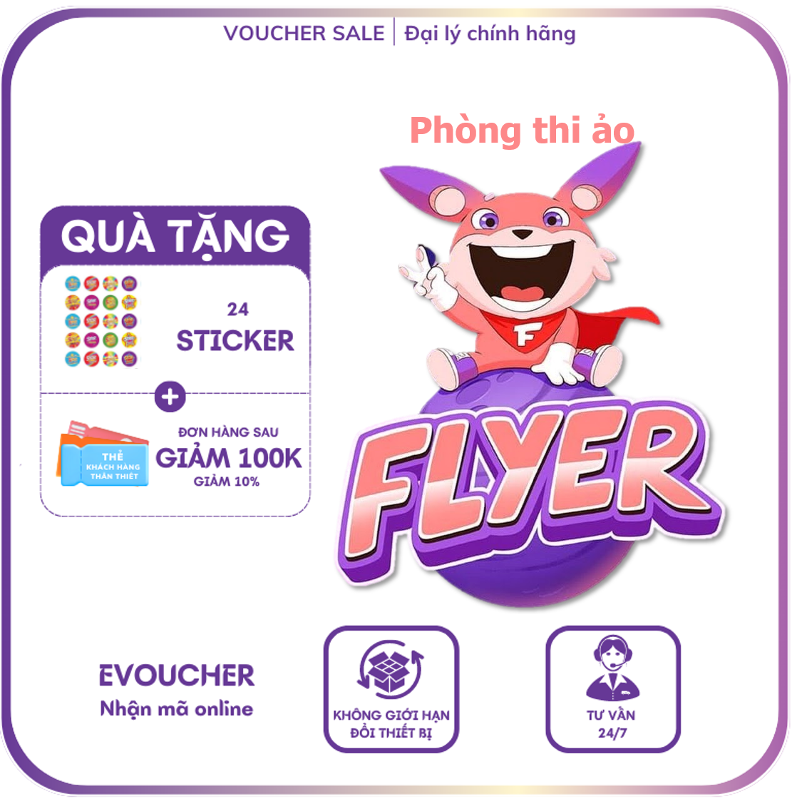 Evoucher mã học Flyer.vn Phòng thi ảo Cambridge & Toefl - Luyện thi Flyer