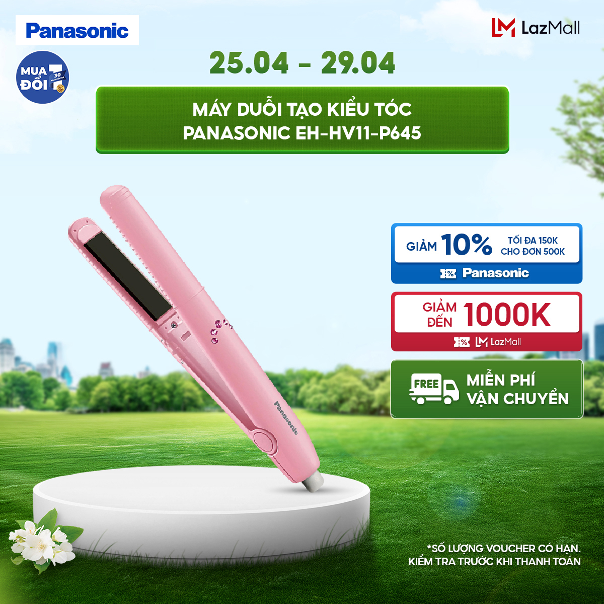 Máy Duỗi Tạo Kiểu Tóc Panasonic EH-HV11-P645 - Hàng Chính Hãng – Bảo Hành 12 Tháng