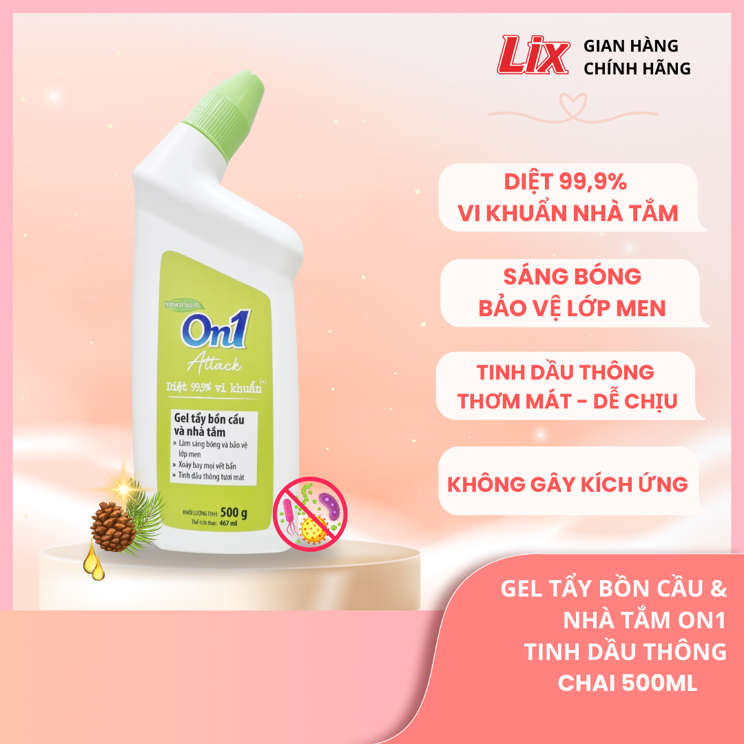  Gel tẩy bồn cầu và nhà tắm On1 dung tích 500g N0501 giúp diệt khuẩn 99,9% tẩy ố làm trắng nhà tắm bồn cầu hiệu quả -  Lixco Việt Nam 