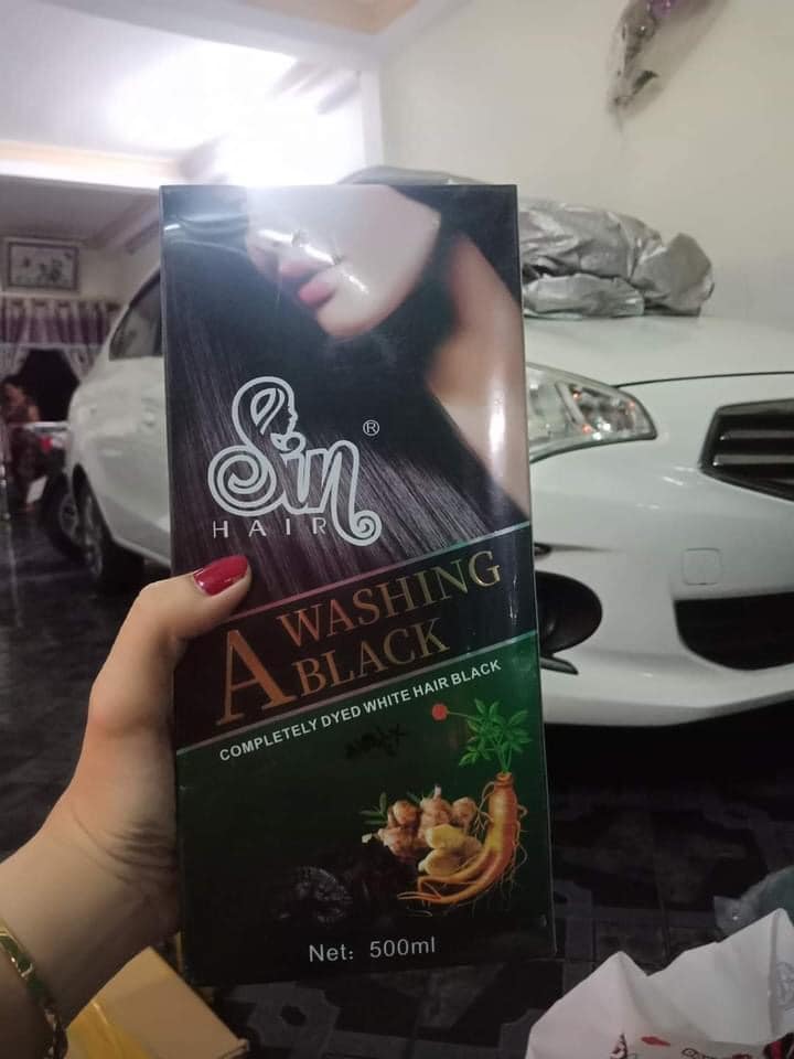 Dầu Gội Phủ Bạc SIN HAIR - Dầu gội phủ bạc nhân sâm từ Nhật Bản - Màu Đen