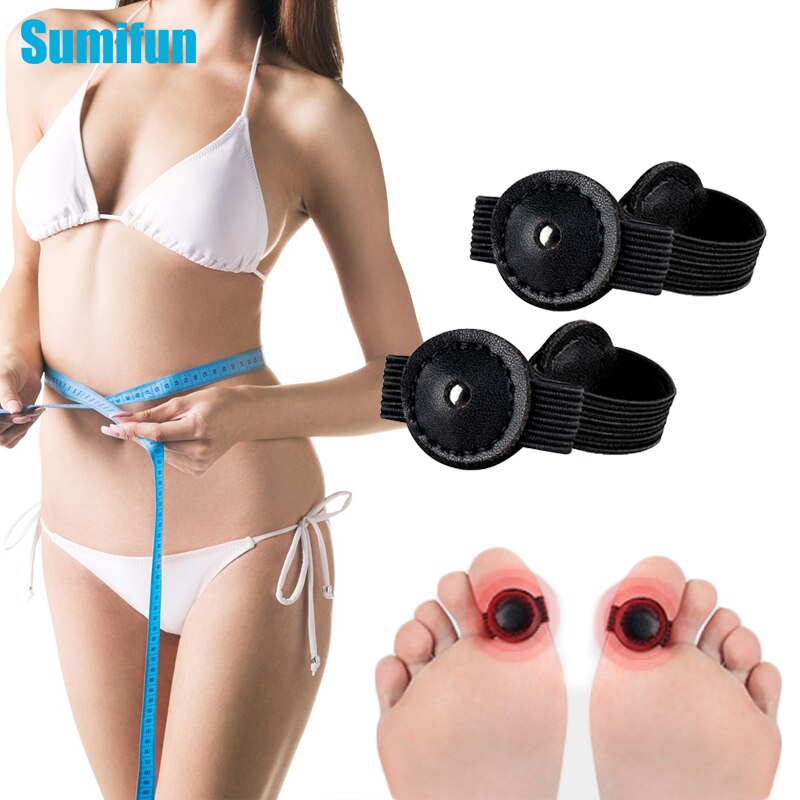 2Pcs Magnetic Toe Ring For Slimming Lose Weight Foot Sole Massage Pad Fat Burning Elasticity Toes Circle Body Shaping Tools